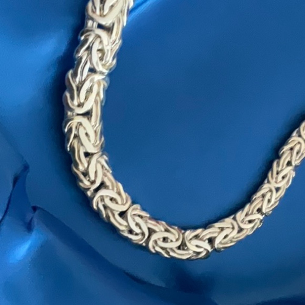 18” Byzantine Silver Chain Necklace